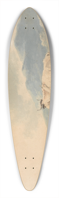 Peter La Cave - Mountain Landscape: with cows and goats foreground and figures, left 39.3 inch art pintail longboard deck