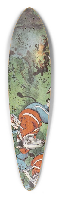 Peter Newell - And how they chased those twenty mules, and punchured well their hide! 39.3 inch art pintail longboard deck