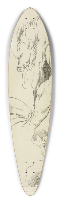 Peter Paul Rubens - Four studies of figures; one wrestling with a snake, one lifting a dead boar, and two Atlas figures lifting a globe 39.3 inch art pintail longboard deck