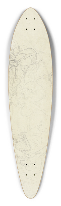 Peter von Cornelius - Gtterversammlung, die Figur eines Apoll mit Lyra und Bacchusknaben unten zweimal wiederholt 39.3 inch art pintail longboard deck