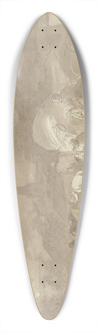Peter von Hess - Nchtliche Rast in einem Kirchdorf 39.3 inch art pintail longboard deck