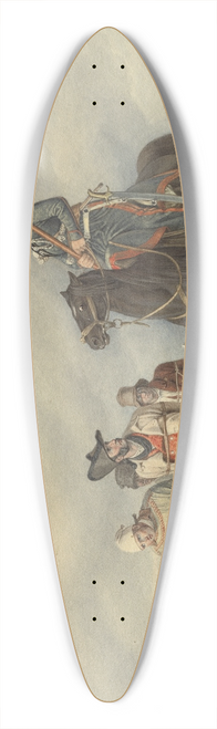 Peter von Hess - Three Armed Riders Escorting Prisoners Near Reims 39.3 inch art pintail longboard deck