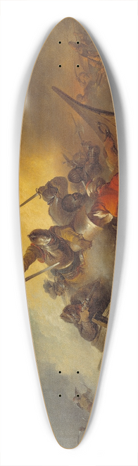 Philip James de Loutherbourg - Battle at Sea between Soldiers and Oriental Pirates 39.3 inch art pintail longboard deck