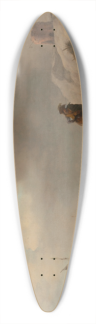 Philips Wouwerman - Fisherfolk unloading their catch on the seashore 39.3 inch art pintail longboard deck