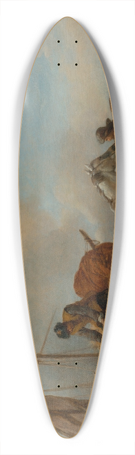 Philips Wouwerman - Horses in a landscape with figures loading bales onto a boat 39.3 inch art pintail longboard deck