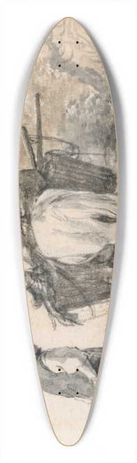 Philips Wouwerman - Two Travellers in Conversation 39.3 inch art pintail longboard deck