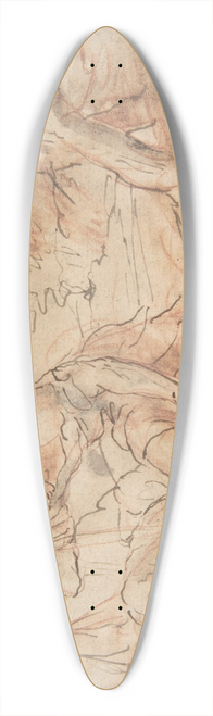 Pier Francesco Mola - Framed Sketch for a Man, a Dog and a Tree 39.3 inch art pintail longboard deck