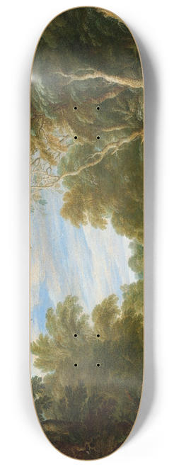 Cornelis Van Poelenburch - Wooded Landscape with Figures 8.25 inch art skate deck
