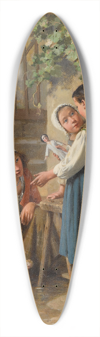 Pierre Jean Edmond Castan - The Dolls Bathing Day 39.3 inch art pintail longboard deck