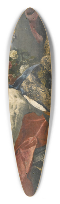Pieter Boel - Still Life Of Peonies, Roses And Other Flowers In A Terracotta Vase, Together With A Swan, Peacock And Boars Head, Resting On A Red Drape And An Antique Architectural Fragment 39.3 inch art pintail longboard deck