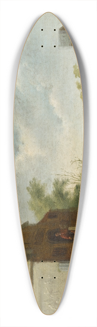 Pieter de Bloot - The Feeding of the Poor at the Staircase of the Cloisters 39.3 inch art pintail longboard deck