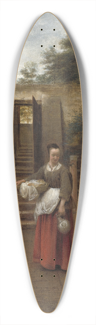 Pieter De Hooch - Woman and Child in a Courtyard 39.3 inch art pintail longboard deck