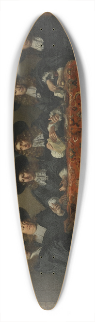 Pieter van Anraedt - Six Regents and the Housemaster of the Oude Zijds Institute for the Outdoor Relief of the Poor, Amsterdam, 1675 39.3 inch art pintail longboard deck