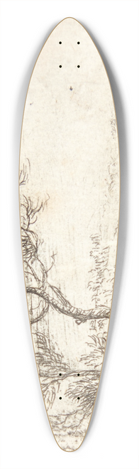 Pieter van Laer - Landskab med to trer til venstre 39.3 inch art pintail longboard deck