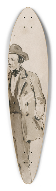 Pieter van Loon - Drie staande mannen van verschillende zijden bezien 39.3 inch art pintail longboard deck