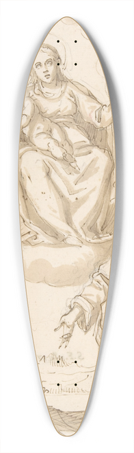 Pietro Mera - The Virgin and Child with Chaplets Appearing to Saint Dominic and Saint Catherine of Siena 39.3 inch art pintail longboard deck