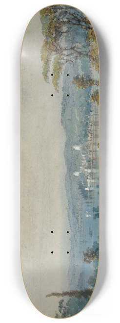 Count Amadeo Preziosi - View over the Bosphorus showing the Fortress of Rumeli Hissar (Rumelihisar), Constantinople 8.25 inch art skate deck