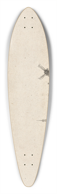 Rembrandt van Rijn - View of Amsterdam from the Kadijk 39.3 inch art pintail longboard deck