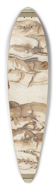 Remigio Cantagallina - Four StandingYouths 39.3 inch art pintail longboard deck