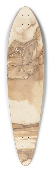 Remigio Cantagallina - Two Studies of a Man 39.3 inch art pintail longboard deck