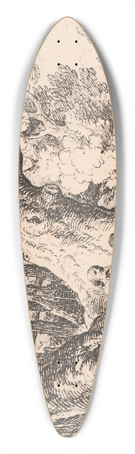 Richard Corbould - Old Trees with Old Man, Child and Dog 39.3 inch art pintail longboard deck