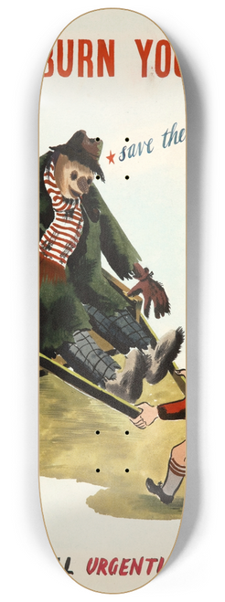 Cyril Kenneth Bird (Fougasse)  - e Dont burn your rags  save them for salvage. Rags are still urgently needed! 8.25 inch art skate deck Cyril Kenneth Bird (Fougasse)  - e Dont burn your rags  save them for salvage. Rags are still urgently needed! 8.25 inch art skate deck