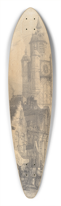 Richard Parkes Bonington - Bergues  La Tour du March 39.3 inch art pintail longboard deck