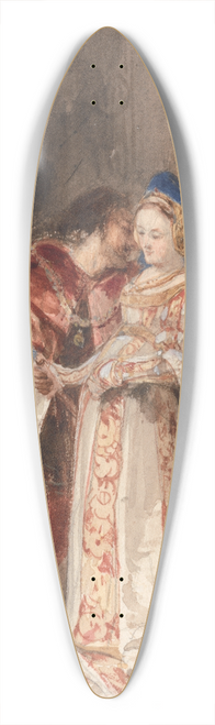 Richard Parkes Bonington - Portia and Bassanio 39.3 inch art pintail longboard deck