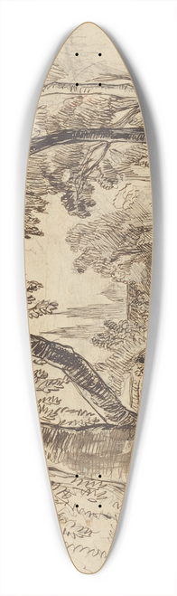 Robert Caney - A Tree-lined Garden Path (Preliminary Sketch for Sleeping Beauty and the Beast) 39.3 inch art pintail longboard deck Robert Caney - A Tree-lined Garden Path (Preliminary Sketch for Sleeping Beauty and the Beast) 39.3 inch art pintail longboard deck