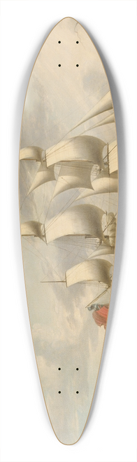 Robert Dodd - Three Views of Amity Hall With a View of Dover and the White Cliffs 39.3 inch art pintail longboard deck