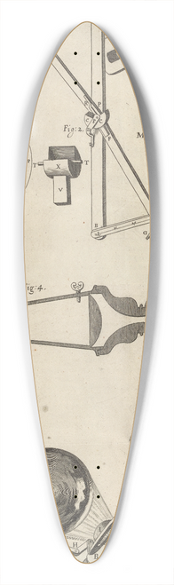 Robert Hooke - Diagrams of microscope and assorted optical instruments and devices 39.3 inch art pintail longboard deck