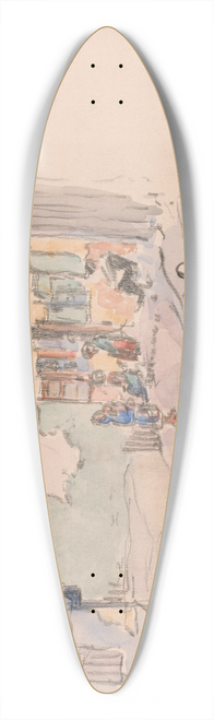 Robert Polhill Bevan - Family Gathered on a Porch, Opatow Kielecki, Poland 39.3 inch art pintail longboard deck
