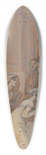 Robert Smirke - Isabella and Mariana Kneeling Before the Duke 39.3 inch art pintail longboard deck
