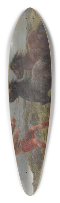 Rosa Bonheur - A Ghillie And Two Shetland Ponies In A Misty Landscape 39.3 inch art pintail longboard deck