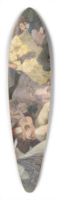 Rudolf Alfred Hger - Frhliche Sangesrunde mit einer Donaulandschaft 39.3 inch art pintail longboard deck