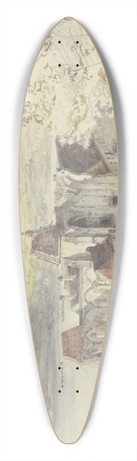 Rudolf von Alt - Die Ruinen der Klosterkirche Susenstein an der Donau 39.3 inch art pintail longboard deck