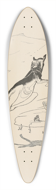 Rudyard Kipling - Old man Kangaroo at five in the afternoon 39.3 inch art pintail longboard deck