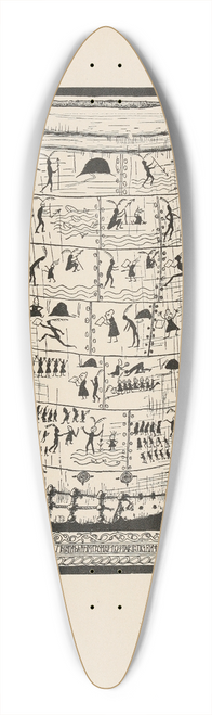 Rudyard Kipling - Taffimai Metallumai carved on an old tusk 39.3 inch art pintail longboard deck