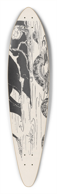 Rudyard Kipling - This is the Elephants Child having his nose pulled by the Crocodile 39.3 inch art pintail longboard deck