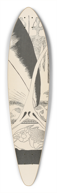 Rudyard Kipling - Whale looking for the little Stute fish 39.3 inch art pintail longboard deck