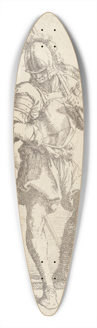 Salvator Rosa - Soldier, Standing, Looking at the Ground 39.3 inch art pintail longboard deck