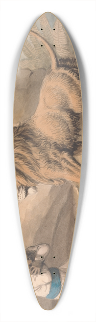Samuel Howitt - A Lion Standing over a Wounded Leapard 39.3 inch art pintail longboard deck