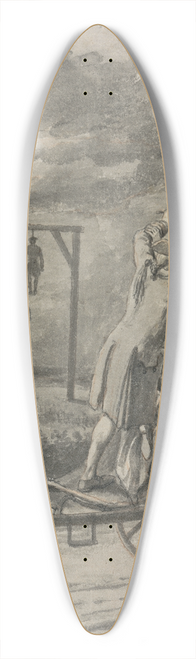 Samuel Wale - Murder in the Carriage (Probably a Design for The Tyburn Chronicle) 39.3 inch art pintail longboard deck