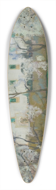 Santiago Rusiol - White Farmhouse (Bunyola, Majorca) 39.3 inch art pintail longboard deck