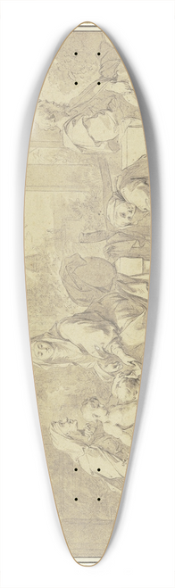 Sbastien Bourdon - Die Heilige Familie mit Elisabeth und dem Johannesknaben mit der Wscherin 39.3 inch art pintail longboard deck