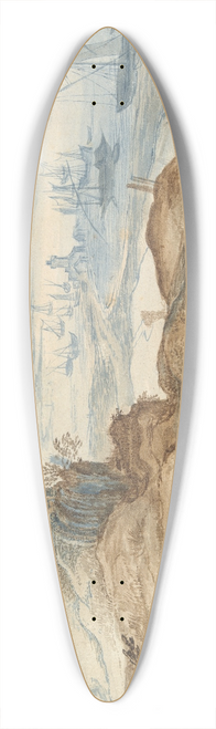 School of Pieter Brueghel the Elder - Castle on theSeashore 39.3 inch art pintail longboard deck