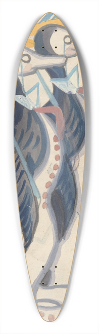 Sergey Yurievich Sudeikin - Two penguins 39.3 inch art pintail longboard deck