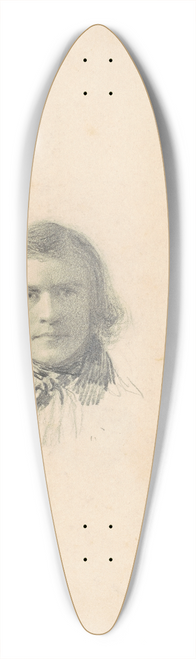 Seth Wells Cheney - Self-Portrait (recto) 39.3 inch art pintail longboard deck