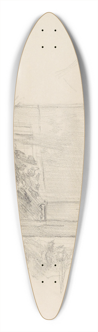 Signe Scheel - Hus bak et tre 39.3 inch art pintail longboard deck