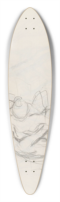 Signe Scheel - Triton og kvinne med vinger 2 39.3 inch art pintail longboard deck